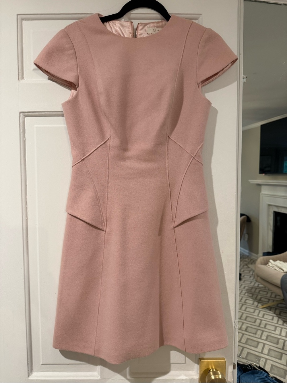 Ted Baker pink wool wide panel dress size 1 (S)